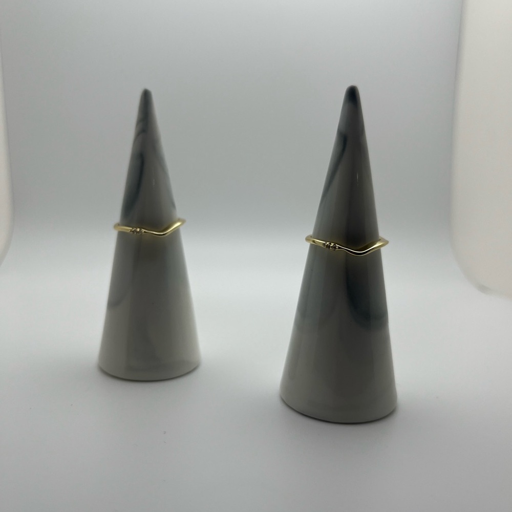 Thin Stacking Ring - Wavy Gold Ring - Minimalist … - image 5